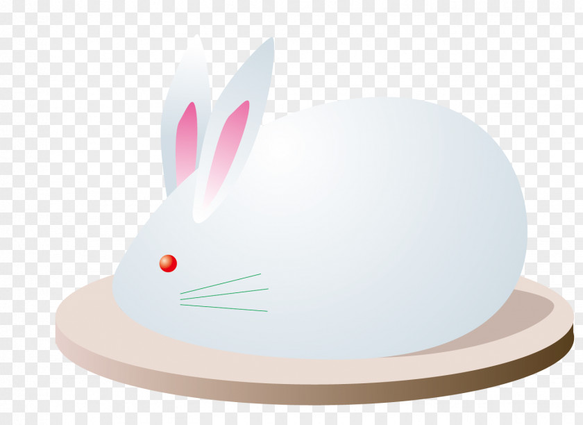 Flat White Cartoon Rabbit PNG