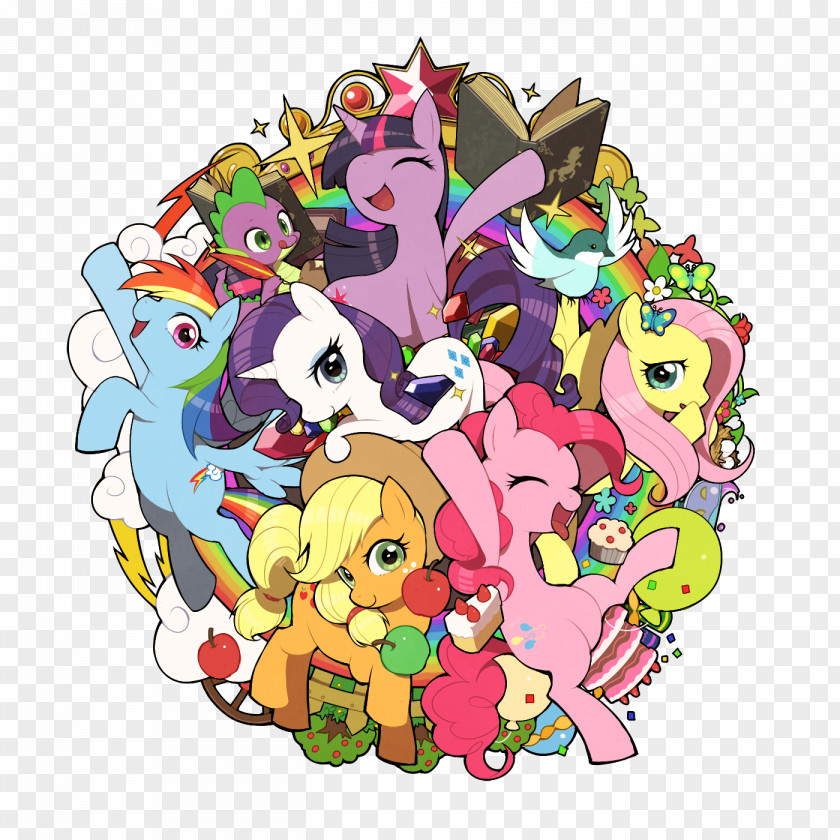 Magic Tree Twilight Sparkle Pinkie Pie Rarity Rainbow Dash Applejack PNG