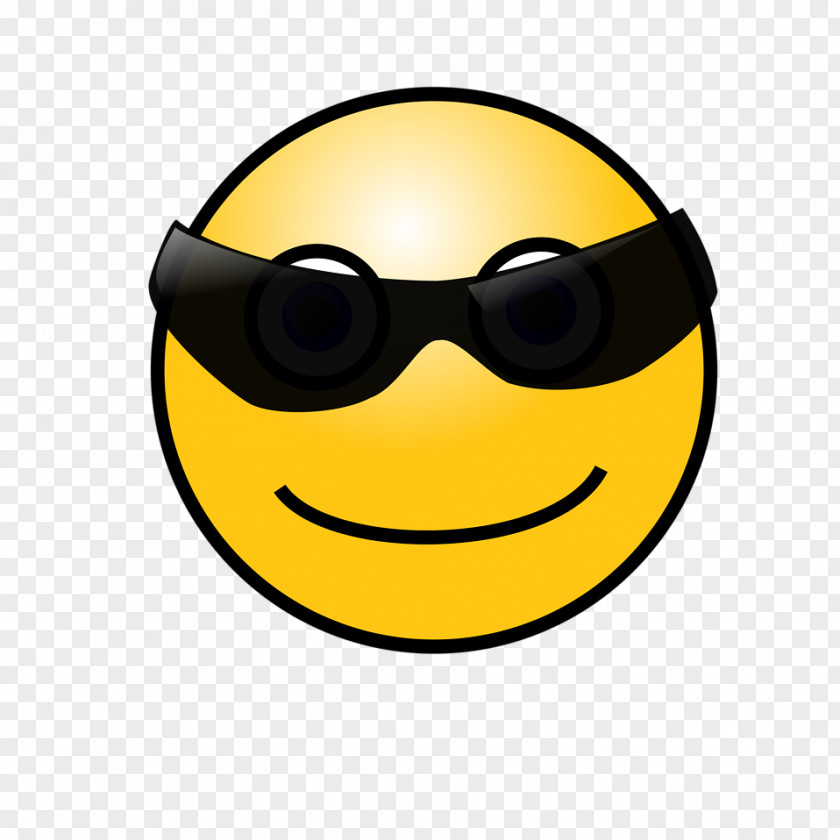 Yellow Smiley Face Emoticon Sunglasses Clip Art PNG