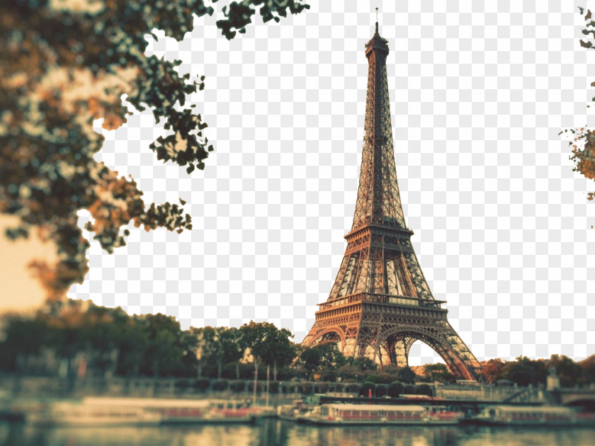 Eiffel Tower In Paris Two Computer Desktop Environment Wallpaper PNG