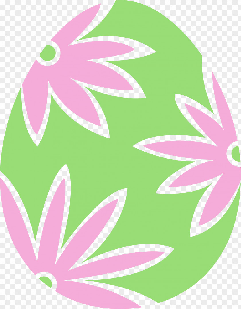Green Pink Plant Pattern PNG