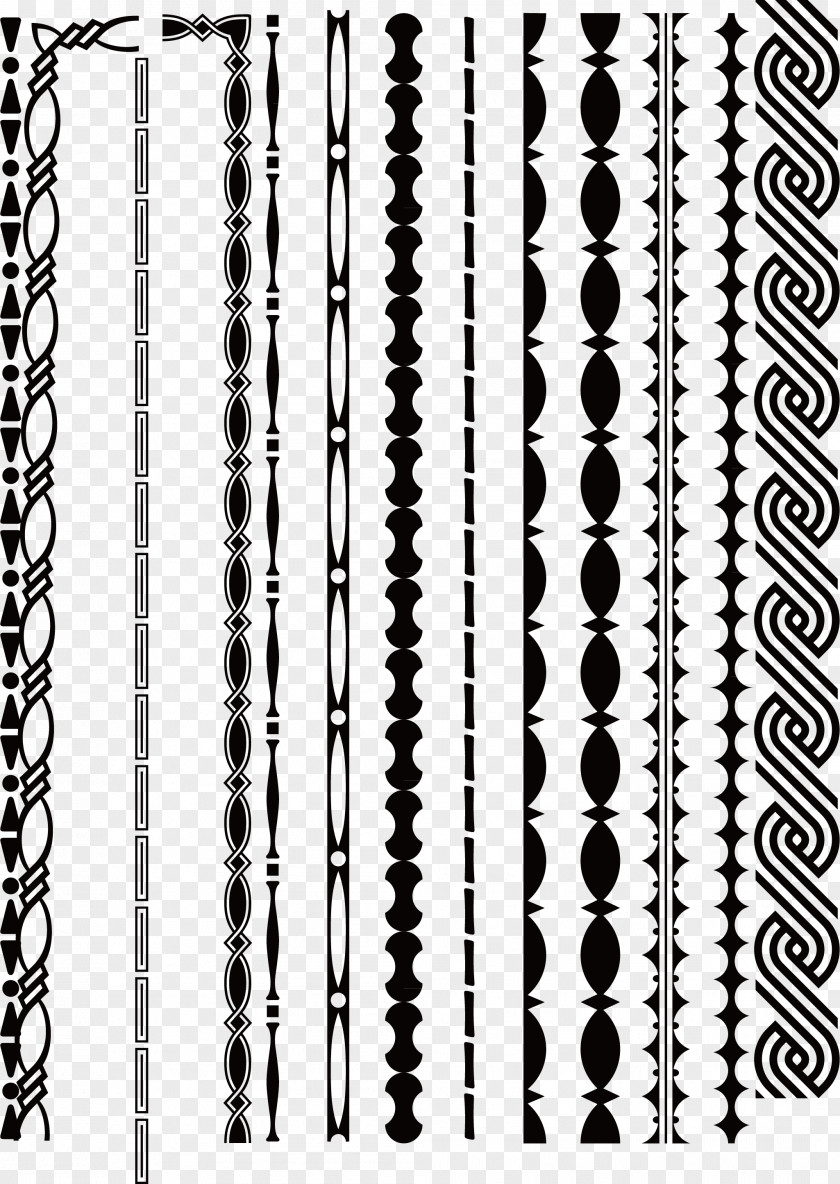 Vector Decorative Border Lines Black And White Line PNG