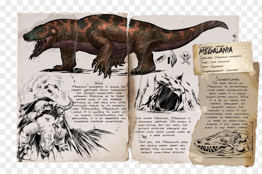 Ark Shell ARK: Survival Evolved Megalania Hesperornis Dinosaur Monitor Lizard PNG