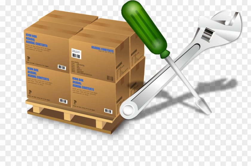 Box Cargo Screwdriver Tool Vector Elements PNG