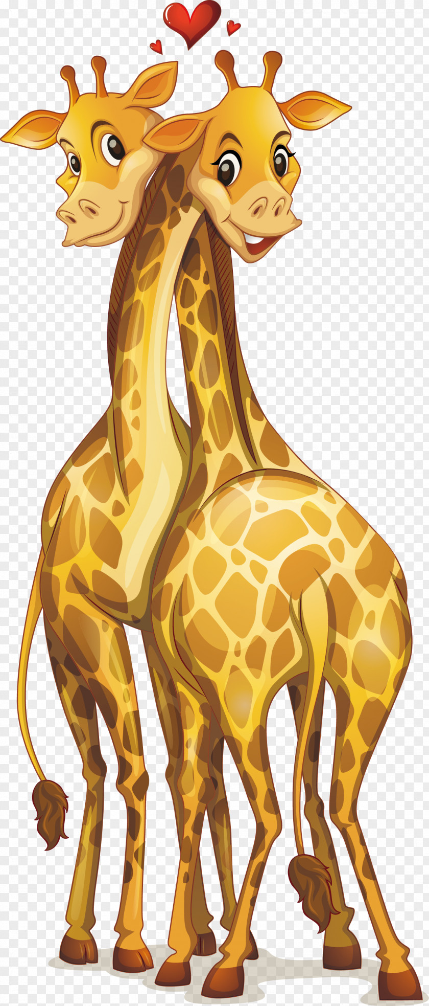A Pair Of Giraffes Giraffe Cartoon Royalty-free Illustration PNG