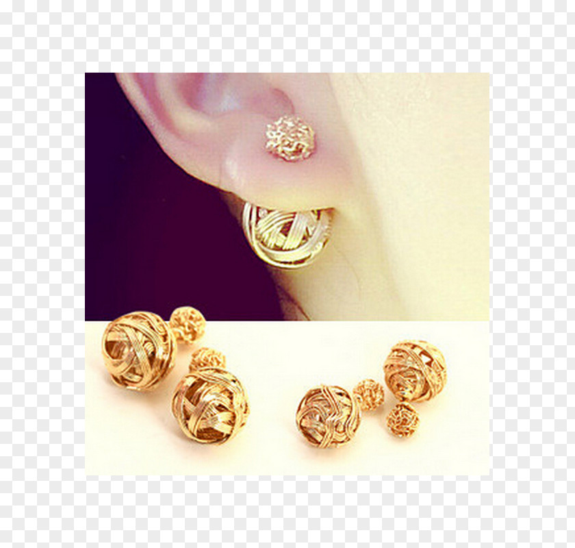 Jewellery Earring Shirt Stud Cubic Zirconia Gold PNG
