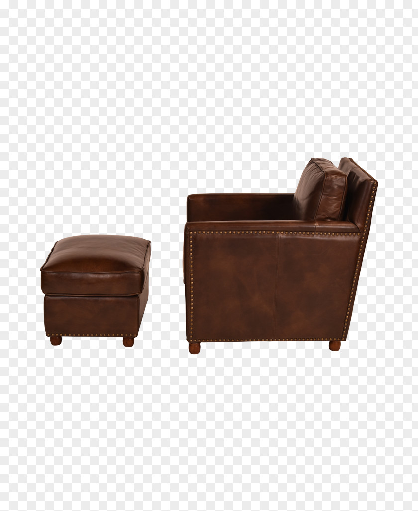 Brown Leather Ottoman Club Chair Eames Lounge Foot Rests PNG