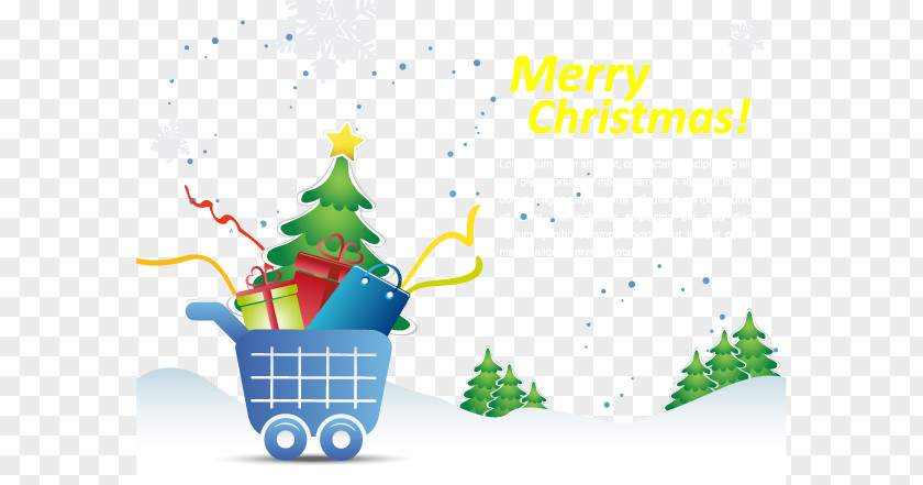Vector Shopping Cart Graphic Design Christmas Poster PNG