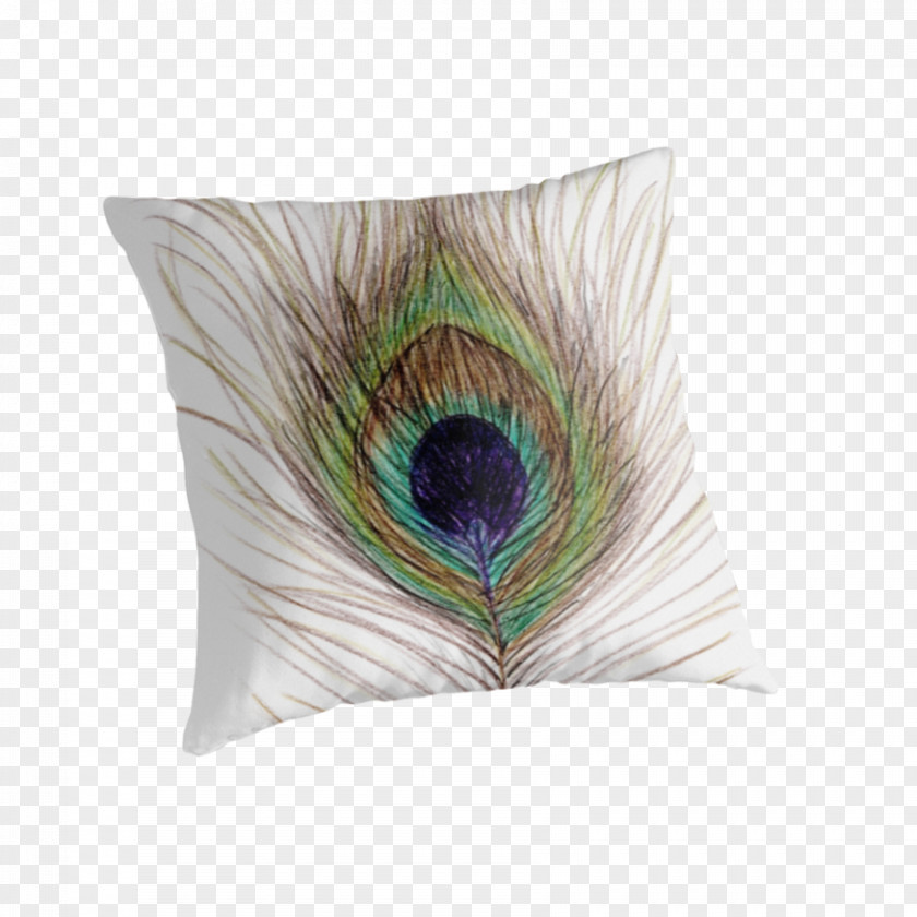 Color Peacock Feathers Throw Pillows Feather Material PNG