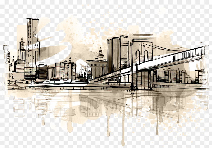 Gray Painted Manhattan City Royalty-free PNG