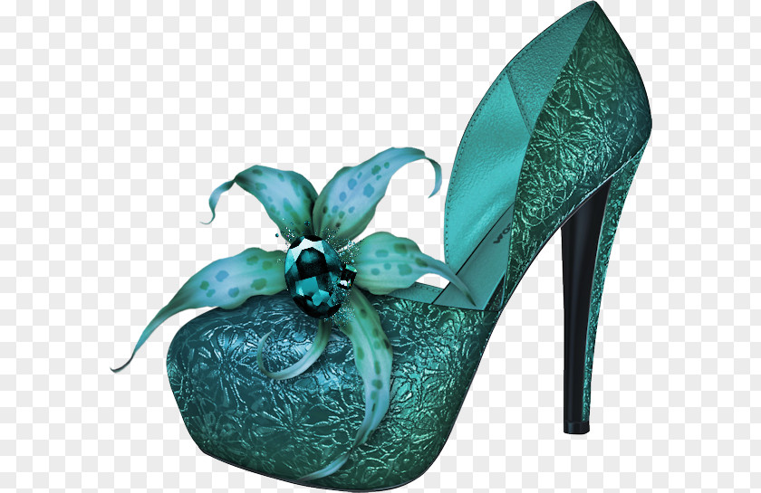Dark Green Gemstone Flower Heels High-heeled Footwear Shoe Designer PNG