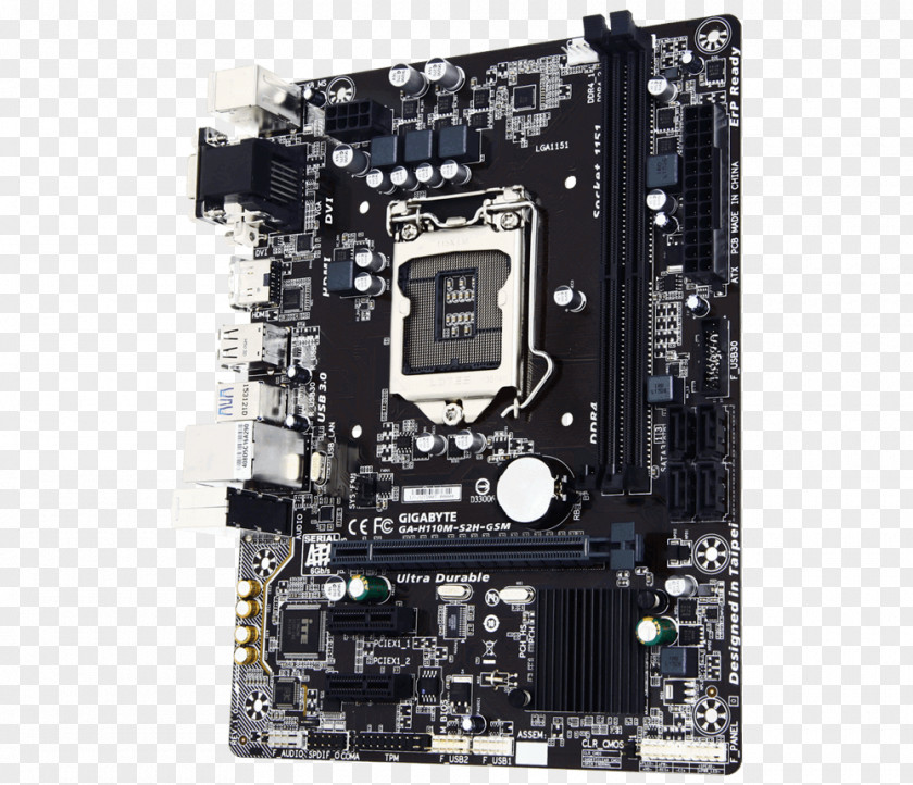 Intel GIGABYTE GA-H110M-S2H LGA 1151 MicroATX Motherboard PNG