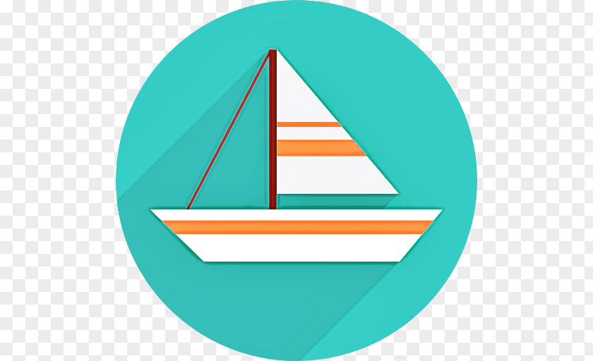 Turquoise Sailboat Boat Sail Line PNG