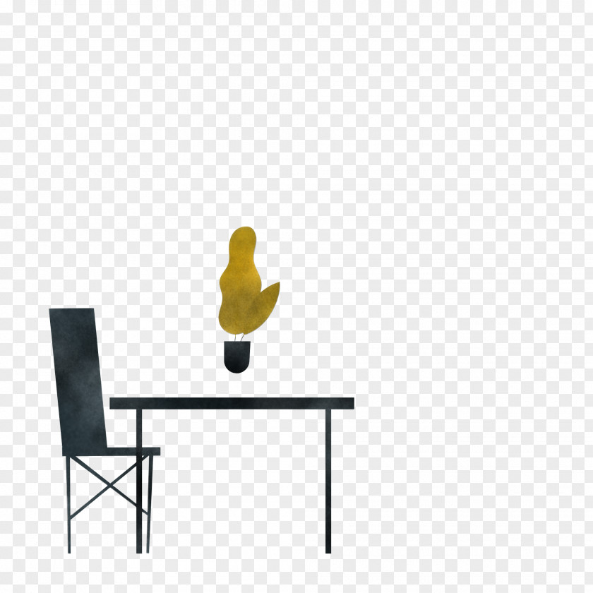 Yellow Line Meter Chair Table PNG