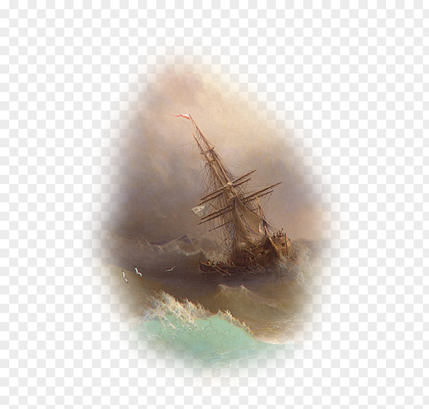 Painting Stormy Sea The Black Oil Marine Art PNG