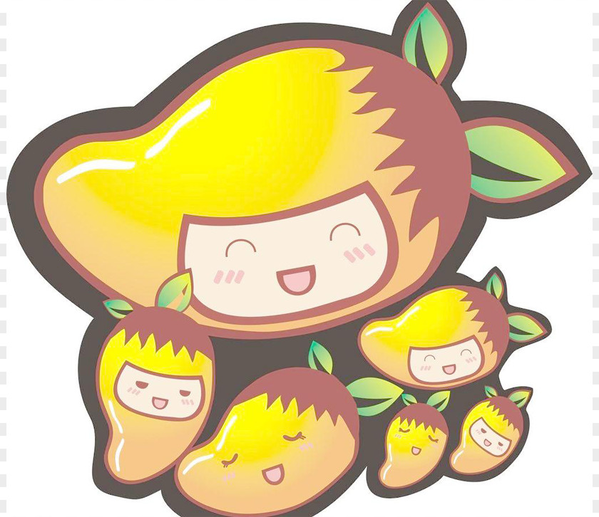 Cute Mango Cartoon Poster PNG