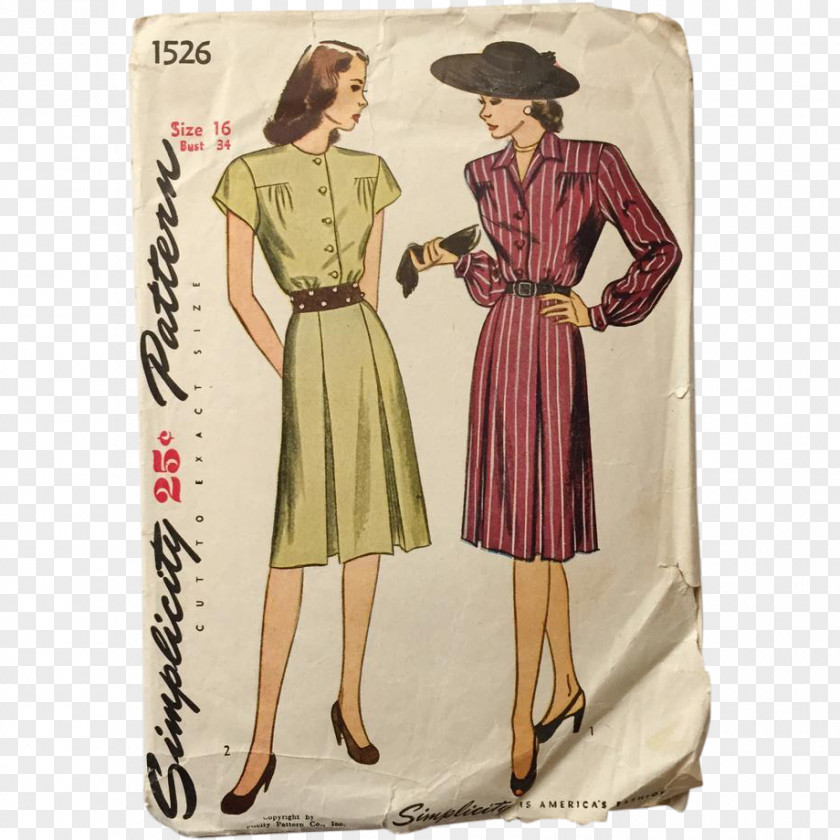 Dress Clothing 1940s Fashion Costume Design PNG
