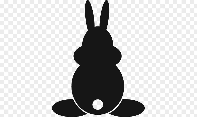 Silhouette Domestic Rabbit Black White Clip Art PNG
