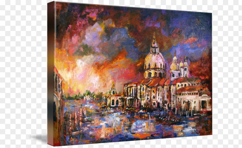 Painting Grand Canal Acrylic Paint Gallery Wrap Modern Art PNG
