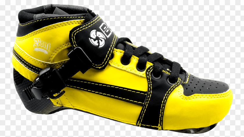 Black And Yellow Cleat Skate Shoe In-Line Skates Sneakers PNG