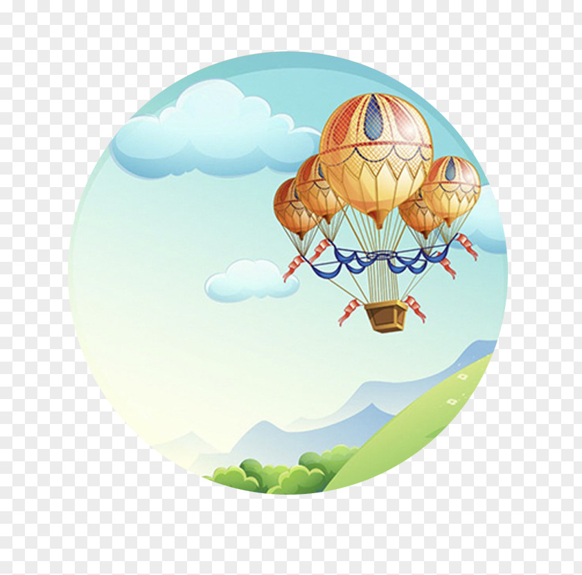 Hot Air Balloon Landscape Drawing Royalty-free Photography Illustration PNG