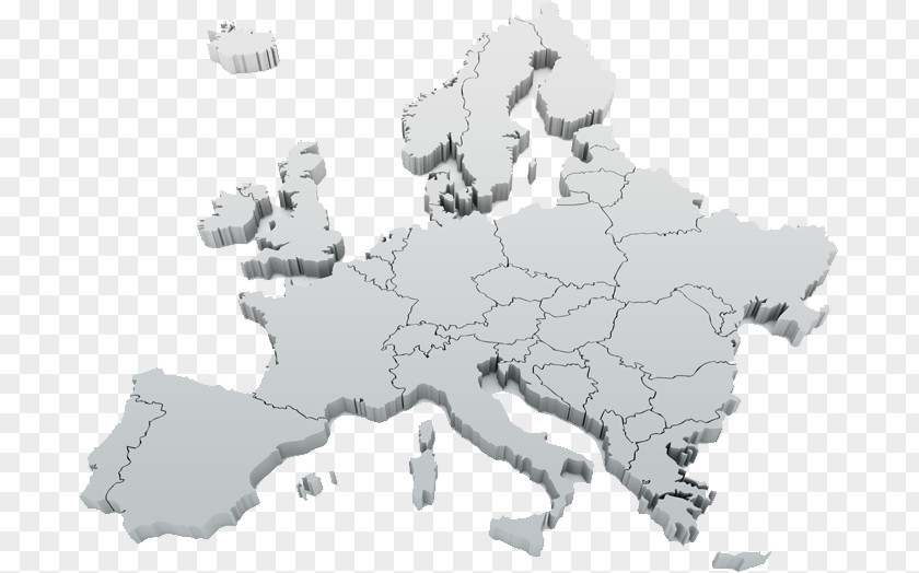 Map Europe World Raised-relief Three-dimensional Space PNG