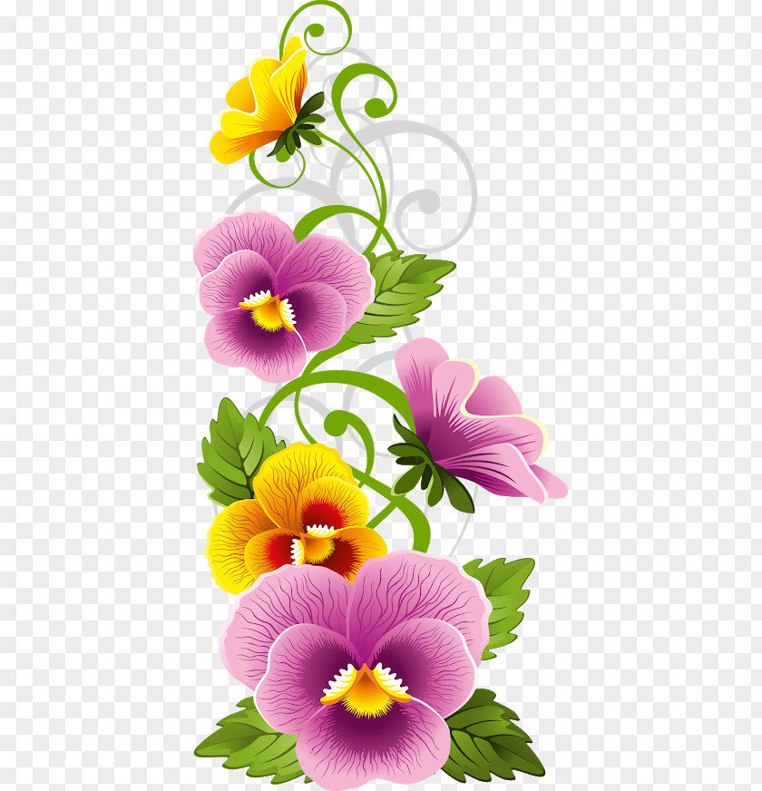 Pansy Flower Floral Design Stock Photography PNG