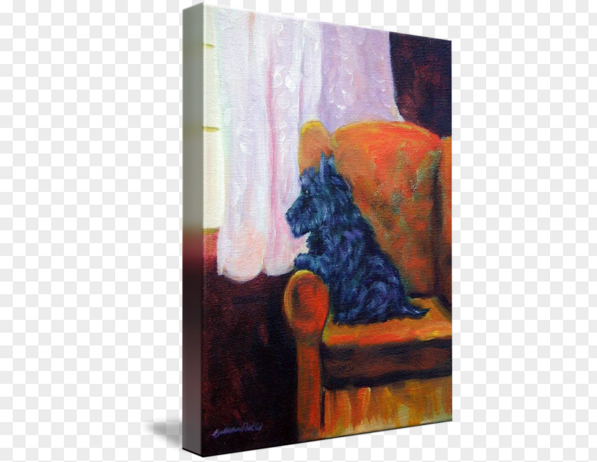 Scottish Terrier Dog Acrylic Paint Modern Art Still Life Picture Frames PNG