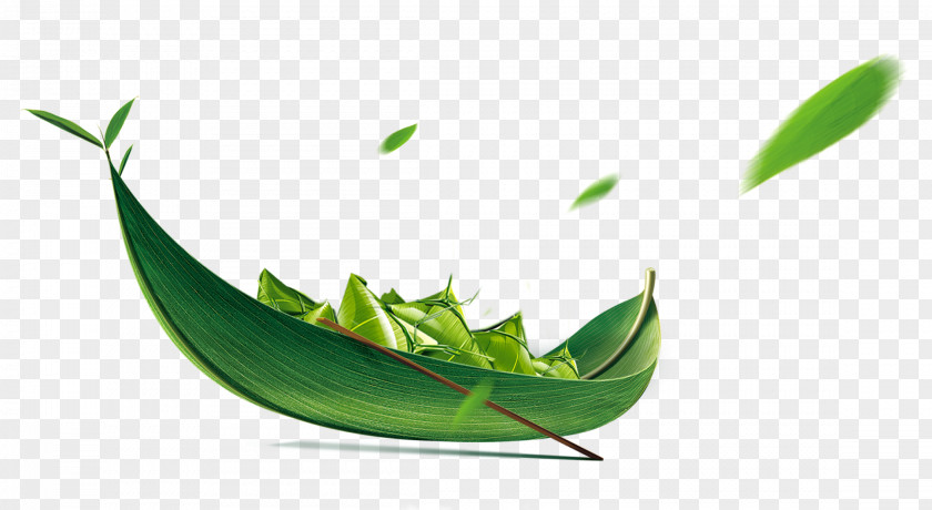 Green Bamboo Leaves Dragon Boat Dumplings Ching Ming Festival Decorative Patterns Zongzi Icon PNG