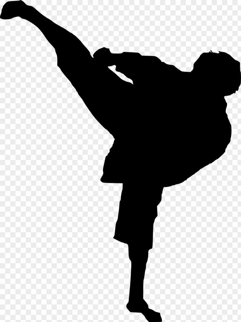 Karate Silhouette Breakdancing B-boy Stencil PNG