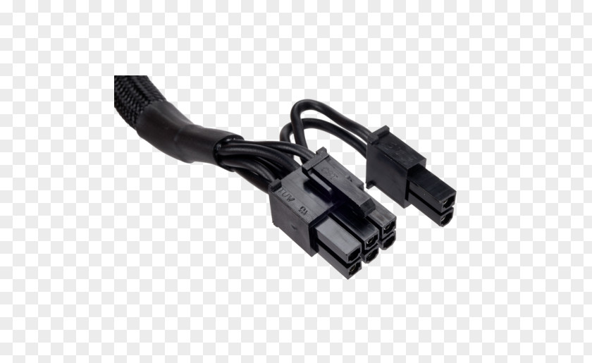 Laptop Power Cord Connector Supply Unit PCI Express Corsair Type 4 Sleeved Black PCI-E Cable With Pigtail And... Electrical PNG