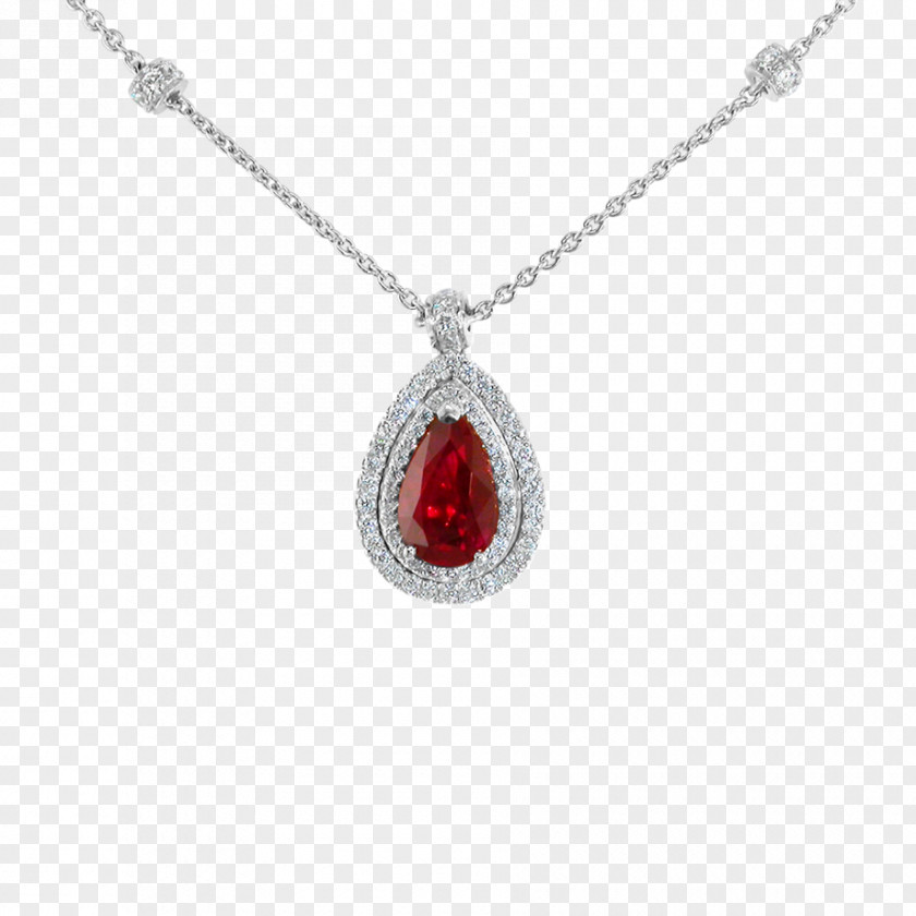 Ruby Locket Necklace PNG