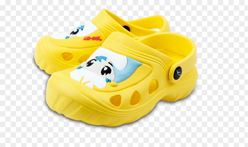 A Pair Of Yellow Sandals Slipper Sandal Shoe PNG