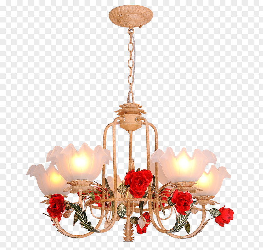 Ceramic Flower Chandelier Light Fixture Ceiling Centrepiece PNG
