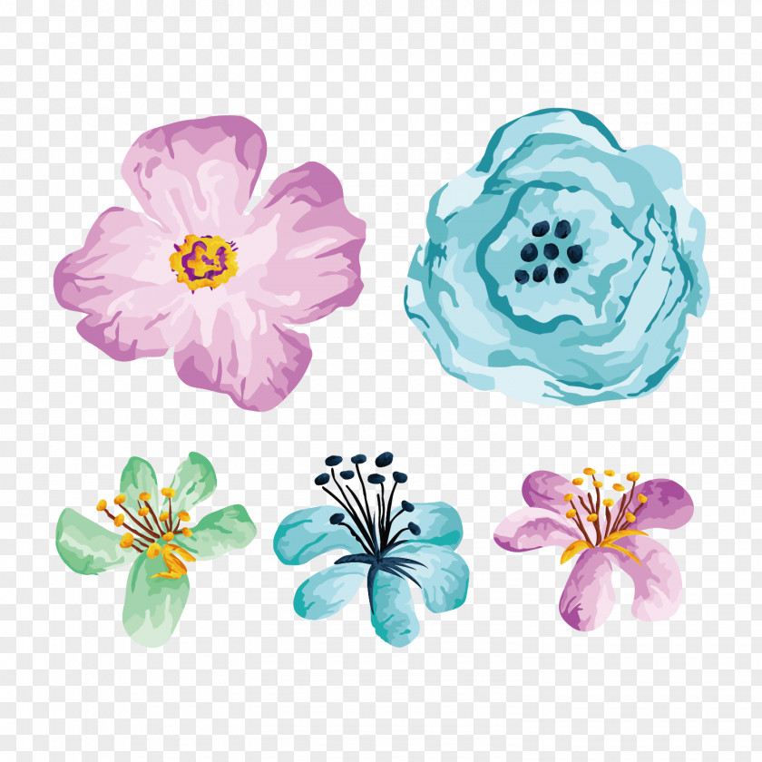 Hand Painted Flower Illustration Vector PNG