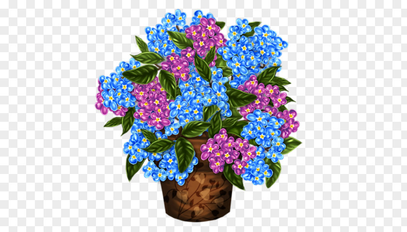 Flower Floral Design Blue Flowerpot Cut Flowers PNG