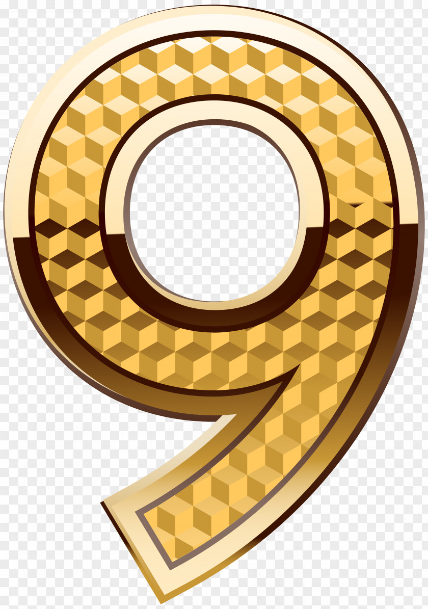 Gold Number Nine Clip Art Image Icon PNG