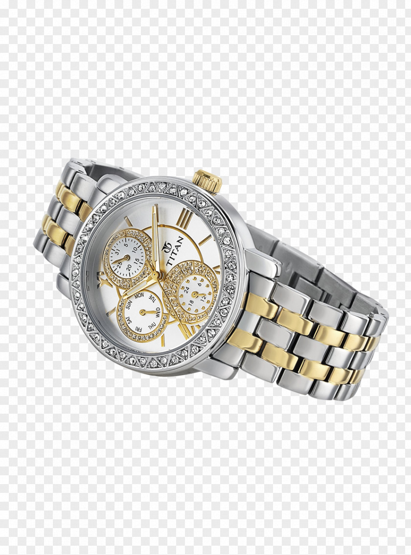 Ladies Watch Strap Silver Bling-bling PNG
