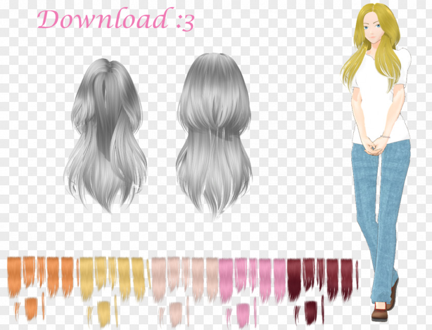Long Hair Blond Coloring Ponytail PNG