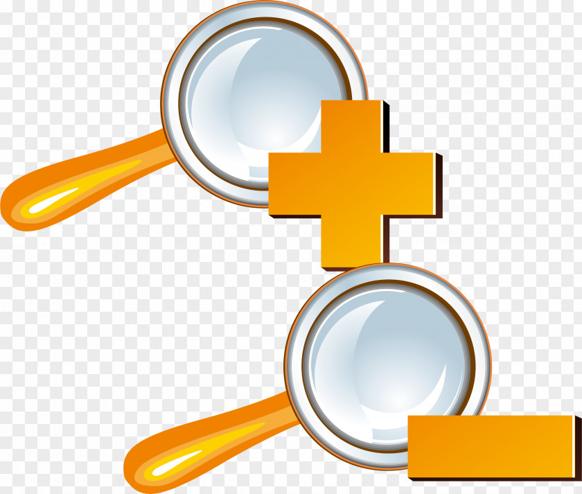 Magnifying Glass Vector Element Plus And Minus Signs Adobe Illustrator PNG