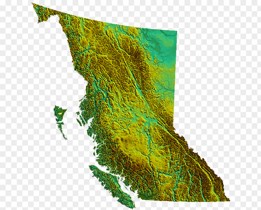 Relief Kitimat Ranges Prince George Coast Mountains Interior Plateau PNG