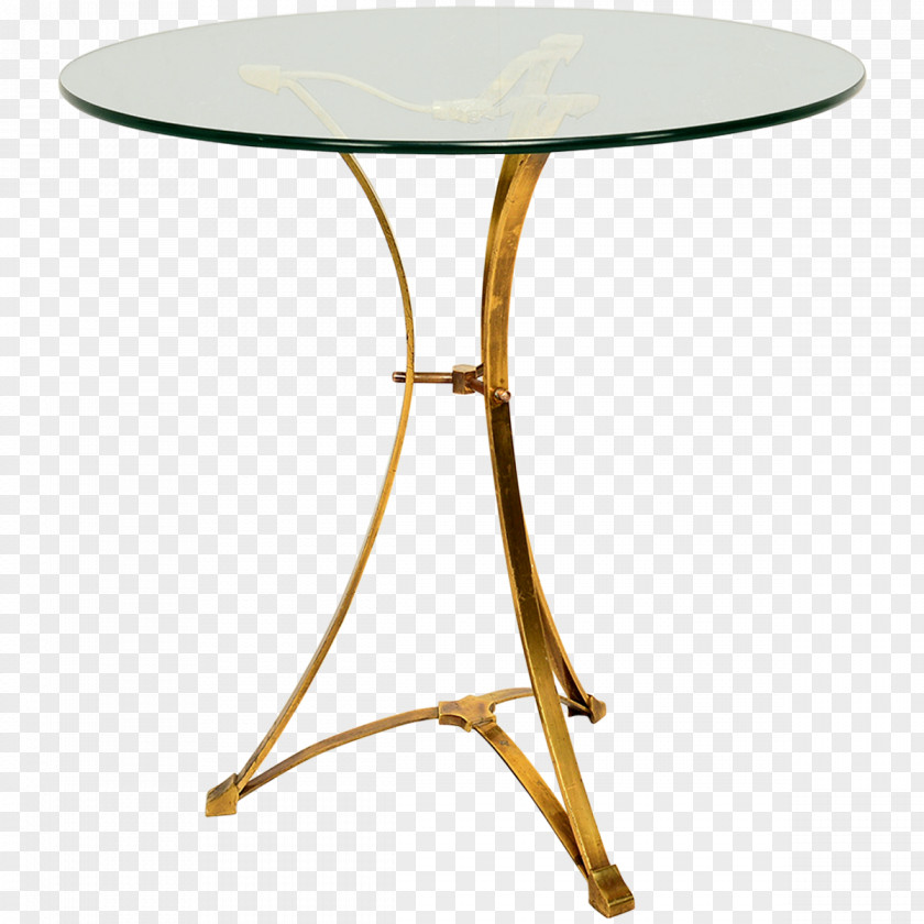 Side Table Furniture Guéridon Glass Brass PNG