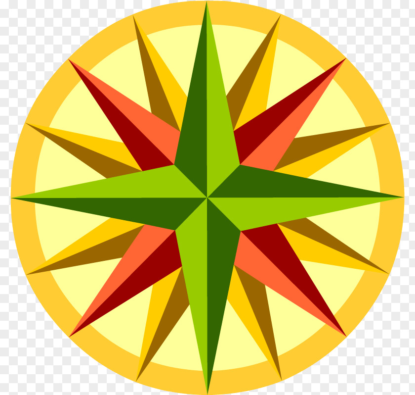 Yellow Sewing Compass Rose PNG