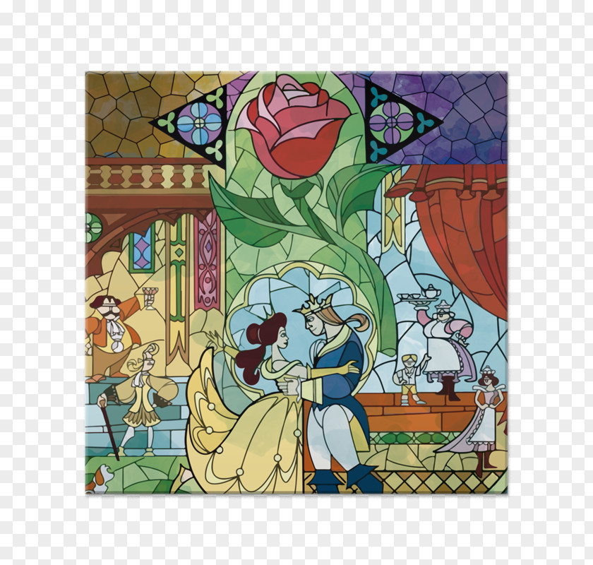 Glass Beauty And The Beast Stained Belle PNG