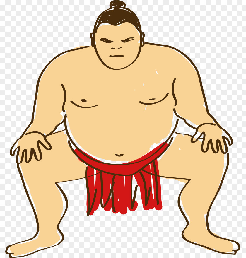 Hand-painted Cartoon Sumo Clip Art PNG