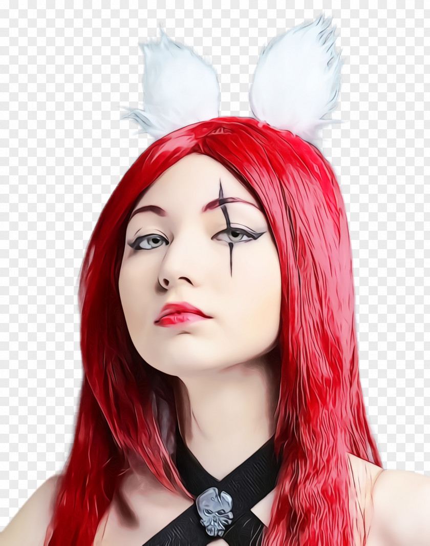 Fashion Forehead Hair Red Hairstyle Wig Eyebrow PNG