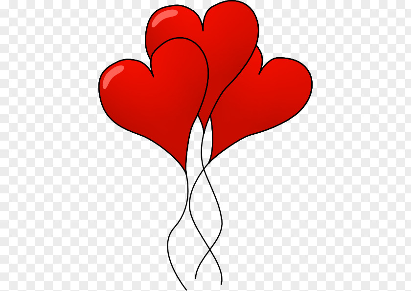 Loveheart Valentines Day Heart Balloon Greeting Card Clip Art PNG