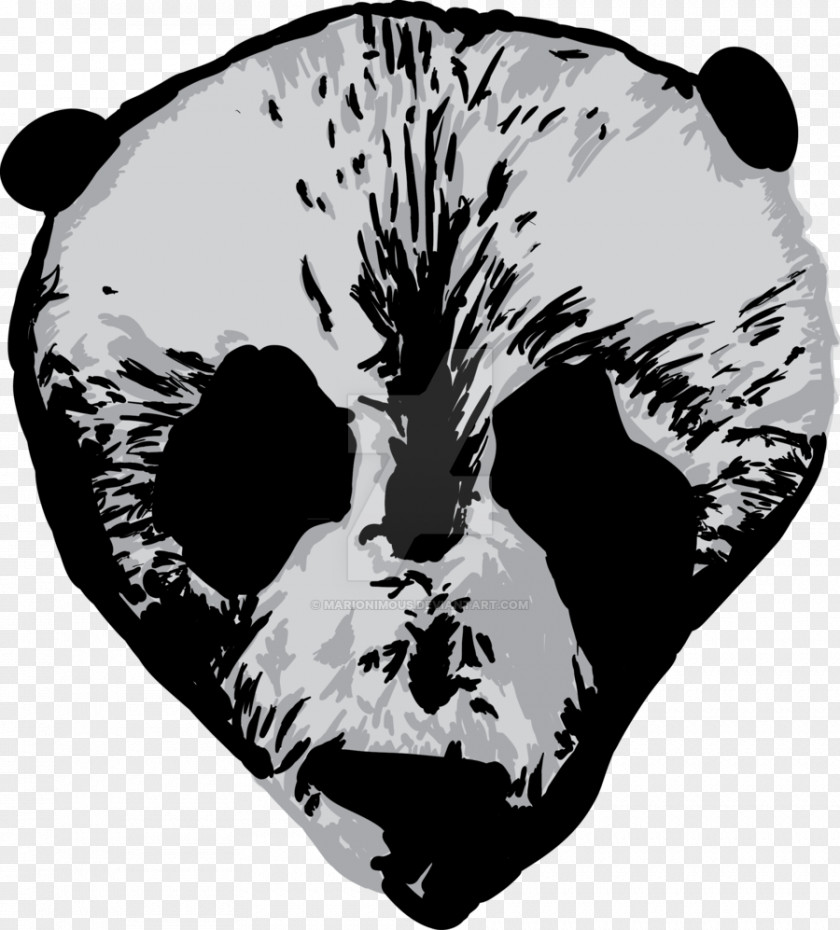 Panda Head Cat Skull Snout White Font PNG
