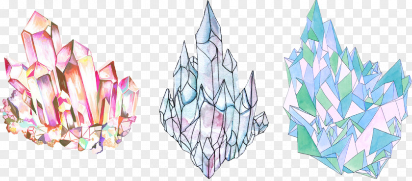 Rock Crystal Cluster Quartz Drawing PNG