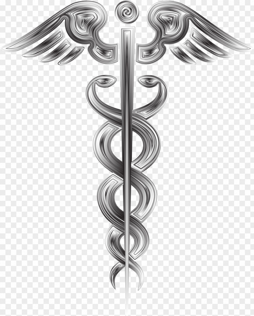 Symbol Staff Of Hermes Medicine Grayscale Clip Art PNG